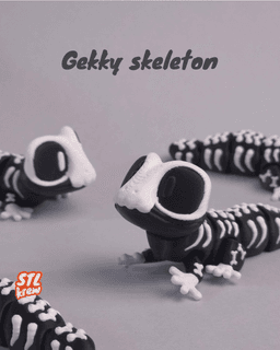 Cute articulated gecko halloween - totem design 3d model
