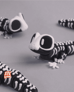 Cute articulated gecko halloween - totem design 3d model