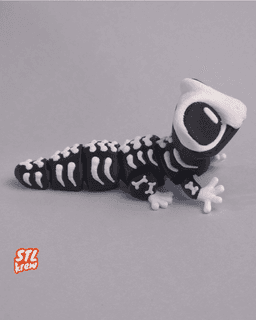 Cute articulated gecko halloween - totem design 3d model