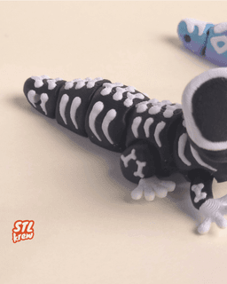Cute articulated gecko halloween - totem design 3d model