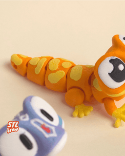 Cute articulated gecko halloween - totem design 3d model