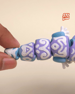 Cute articulated gecko halloween - totem design 3d model