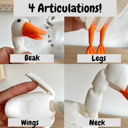 Flexi Duck Print In Place / Multiparts / Color Print 3MF / Heart Gift Box 3d model