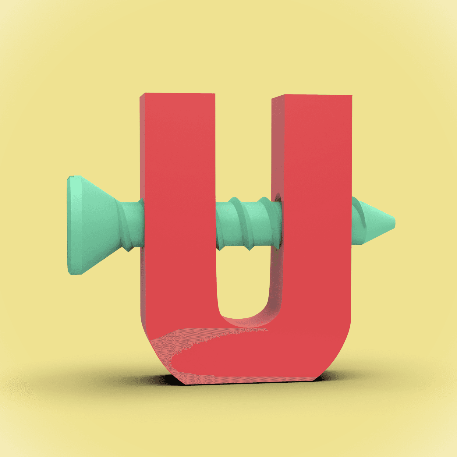 "Screw U" SPLIT VERSION -Desk Décor 3d model