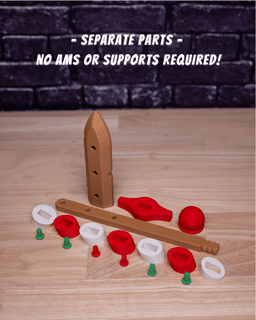 Candy Cane Dagger – Dagger Kit (No AMS, No Support, No Glue) 3d model