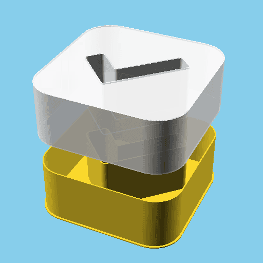 Square with a check mark, nestable box (v1) 3d model
