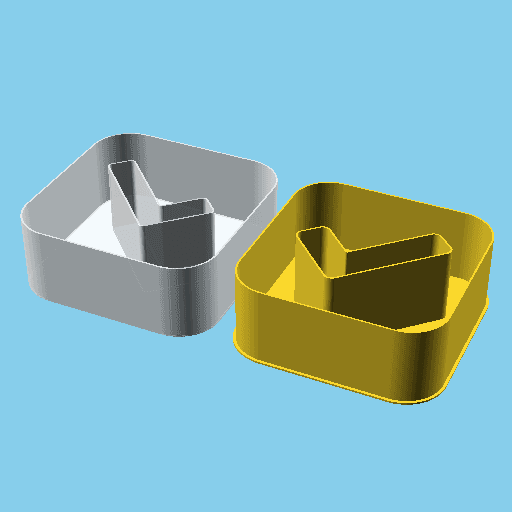 Square with a check mark, nestable box (v1) 3d model