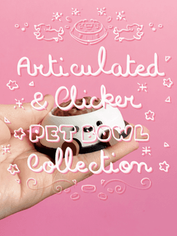Cute Articulated & Clicker Pet Bowl | No AMS | Print-in-place | Support-free 3d model