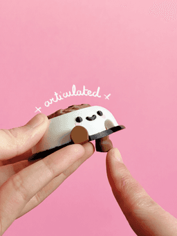 Cute Articulated & Clicker Pet Bowl | No AMS | Print-in-place | Support-free 3d model