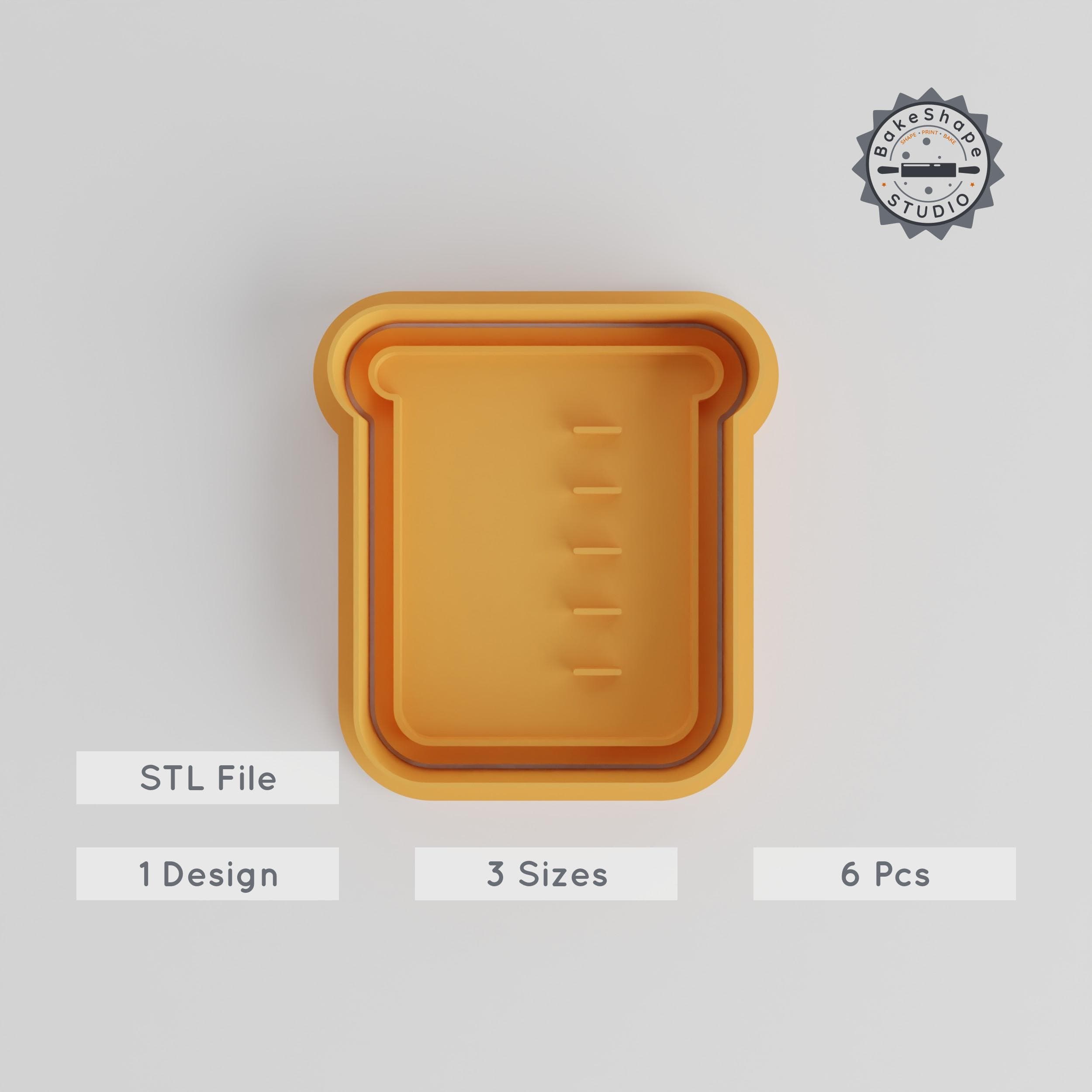 Beaker Cookie Cutter & Stamp Set, Science Flask Shapes for Cookies & Fondant, 6-Piece, S/M/L Sizes, Educational Lab Design PRODUCT_2906 3d model