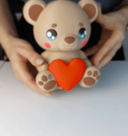 Valentine Teddy Bear (Print-in-Parts & Embedded) 3d model