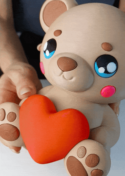 Valentine Teddy Bear (Print-in-Parts & Embedded) 3d model
