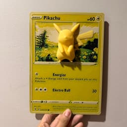 Oversized Pikachu Pokemon Card - Hueforge Hybrid Print 3d model