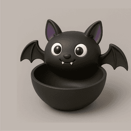 Bat Bowl | Halloween Candy, Snacks and Treat Holder | Kids Treat Holder | Table Decoration 3d model