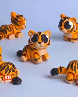 Cute articulated Tiger - Tiggy 3d model