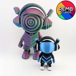 Articulated Robot with Slide-Up Mask - Print-in-place 3d model