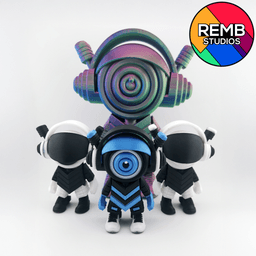 Articulated Robot with Slide-Up Mask - Print-in-place 3d model