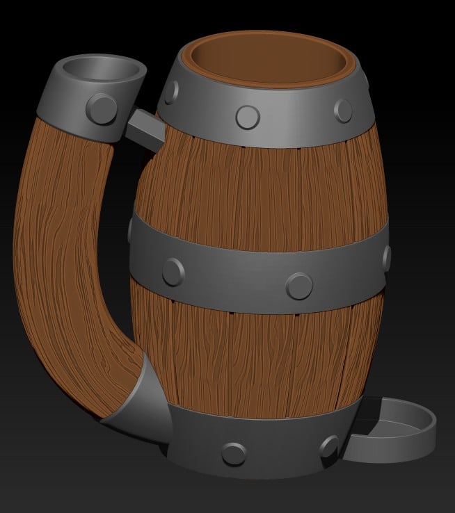 Tavern Dice Tower Mug - 16oz and 12oz Can Holder 3d model