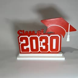 2030 Graduation Decoration STL File – Perfect for Gifts & Celebration - NO AMS - COMMERCIAL LICENSE 3d model