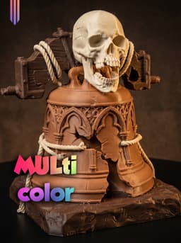 Pirate Skull Bell 3MF | Gothic Decor Multi-Color | FDM 3d model