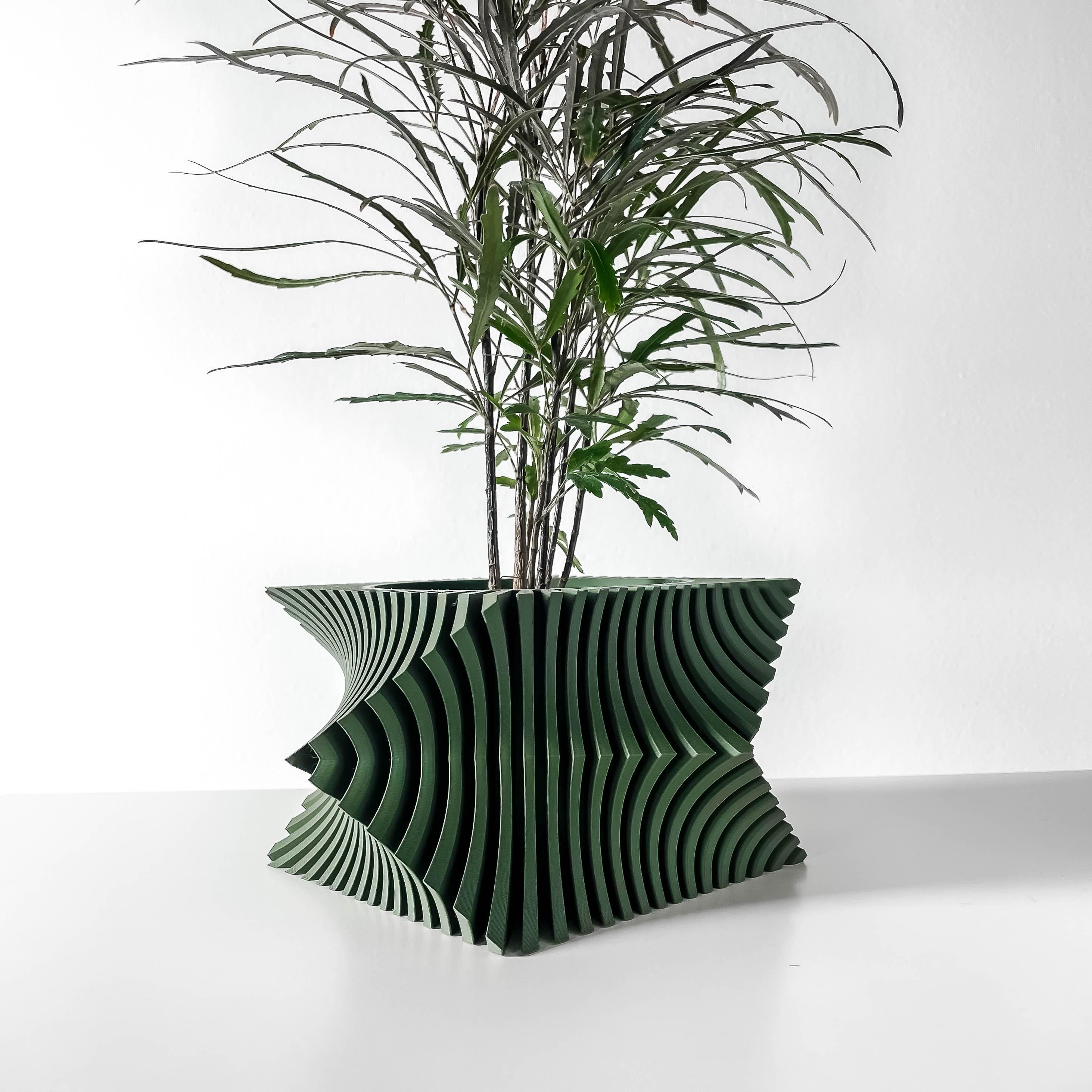 The Anio Wacky Planter Pot with Drainage Tray & Stand: Modern and Unique Home Decor for Plants 3d model