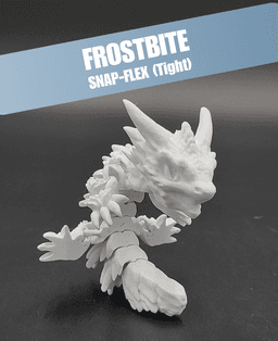 Frostbite, Winter Dragon Child - Articulated Snap-Flex Fidget (Tight Joints) 3d model