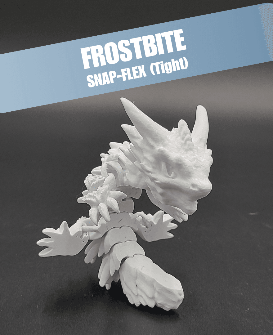 Frostbite, Winter Dragon Child - Articulated Snap-Flex Fidget (Tight Joints) 3d model