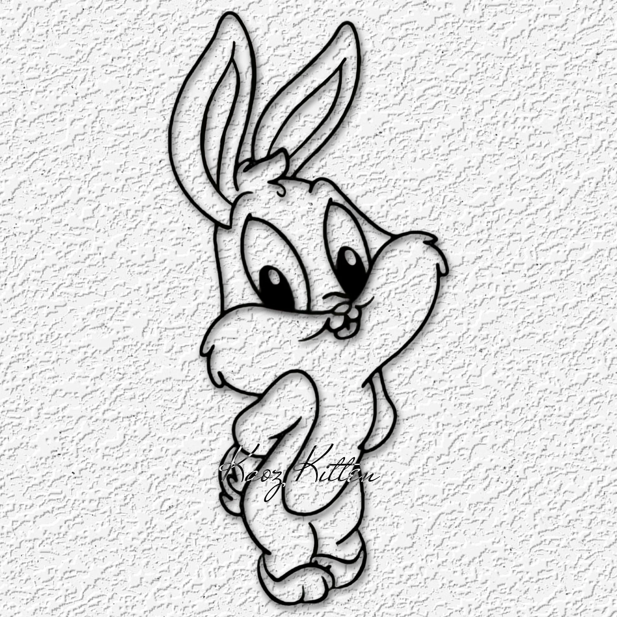 baby bugs bunny wall art looney toons fanart home decor 3d model