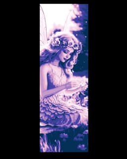 A fairy portrait playing in the grass picking flowers - Set of bookmarks 3d model