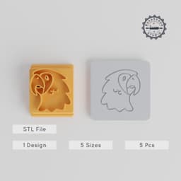 Parrot Stamp Tile Bundle, 5 Sizes, Perfect for Clay & Cookies, Tropical Bird Motif, Animal Cute Collection PRODUCT_5620 3d model