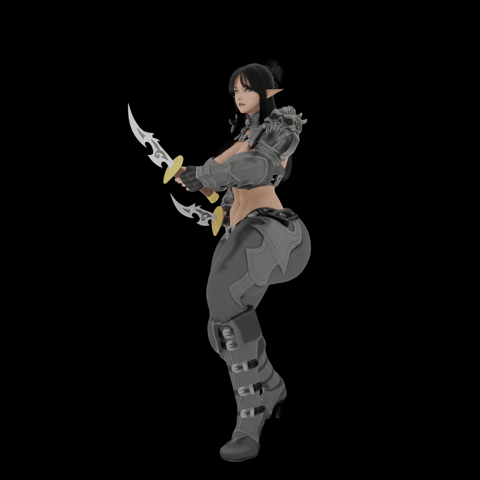 Curvy Elf Rogue 3d model