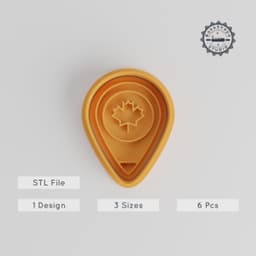 Location Shape Cutter & Stamp Set, Perfect for Cookies & Fondant, Includes Map Pin & Place Marker, 3 Sizes, 6 Pieces PRODUCT_5481 3d model