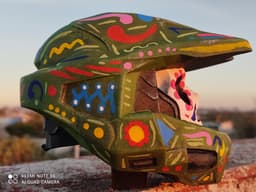 Skull_Master_Chief.stl - Model painted "Dia de muertos" side - 3d model
