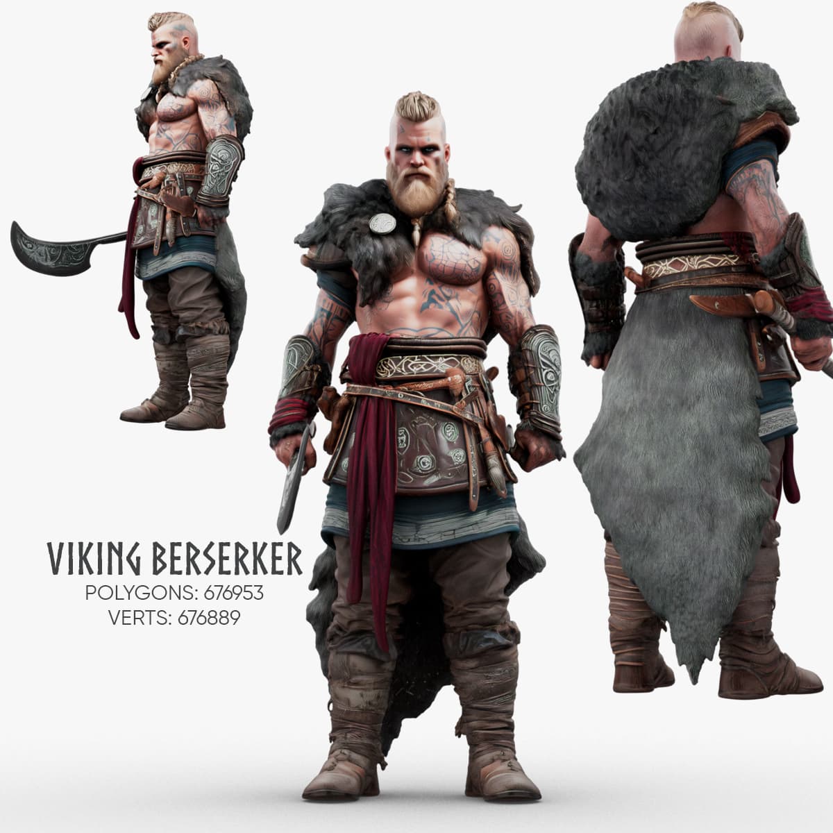 Viking Berserker 3d model
