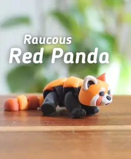 Raucous Red Panda - Articulating fidget Panda - Ludo 3D Printed Flexy Fidget 3d model
