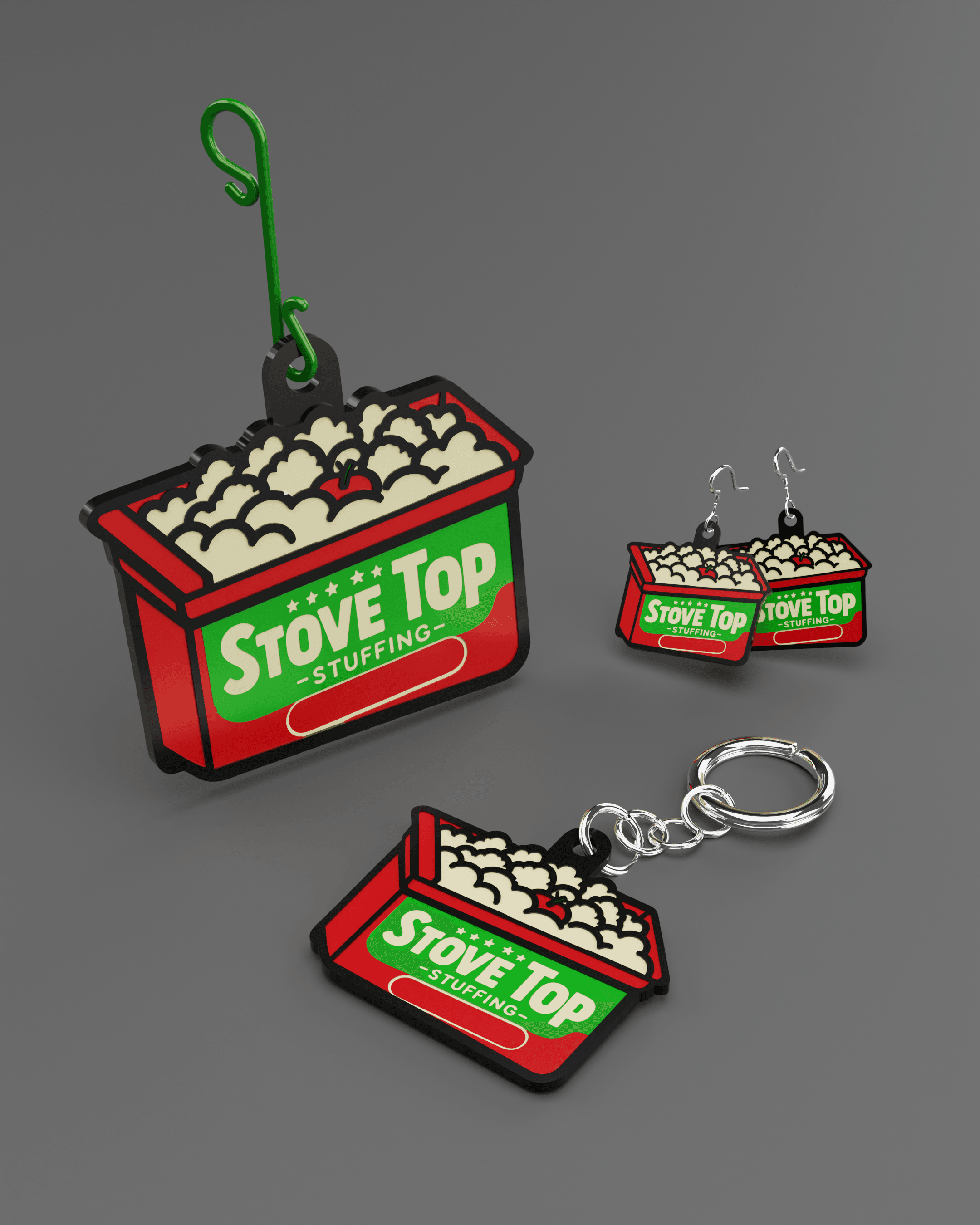 Stuffing Ornament / Keychain / Earring 3d model