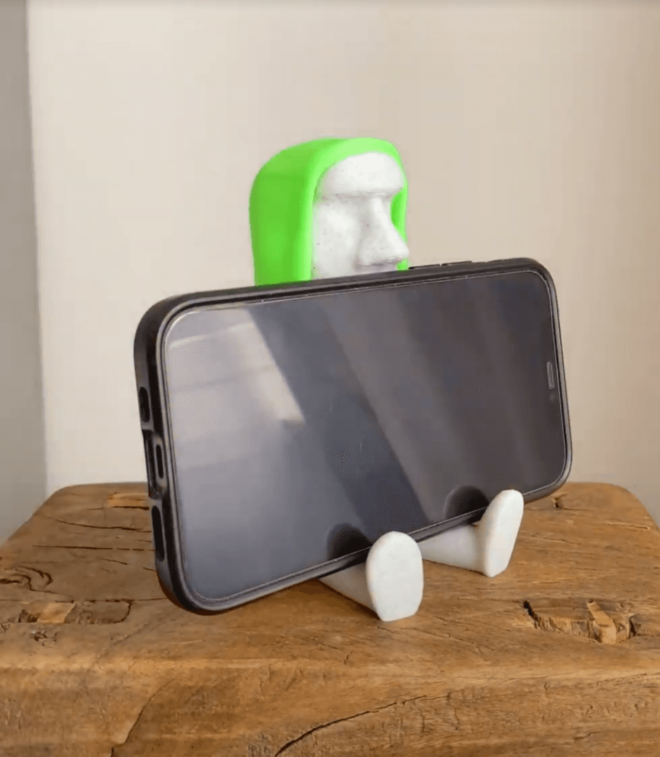 Moai Hoodie Phone Holder / No Supports / 3MF Included 3d model