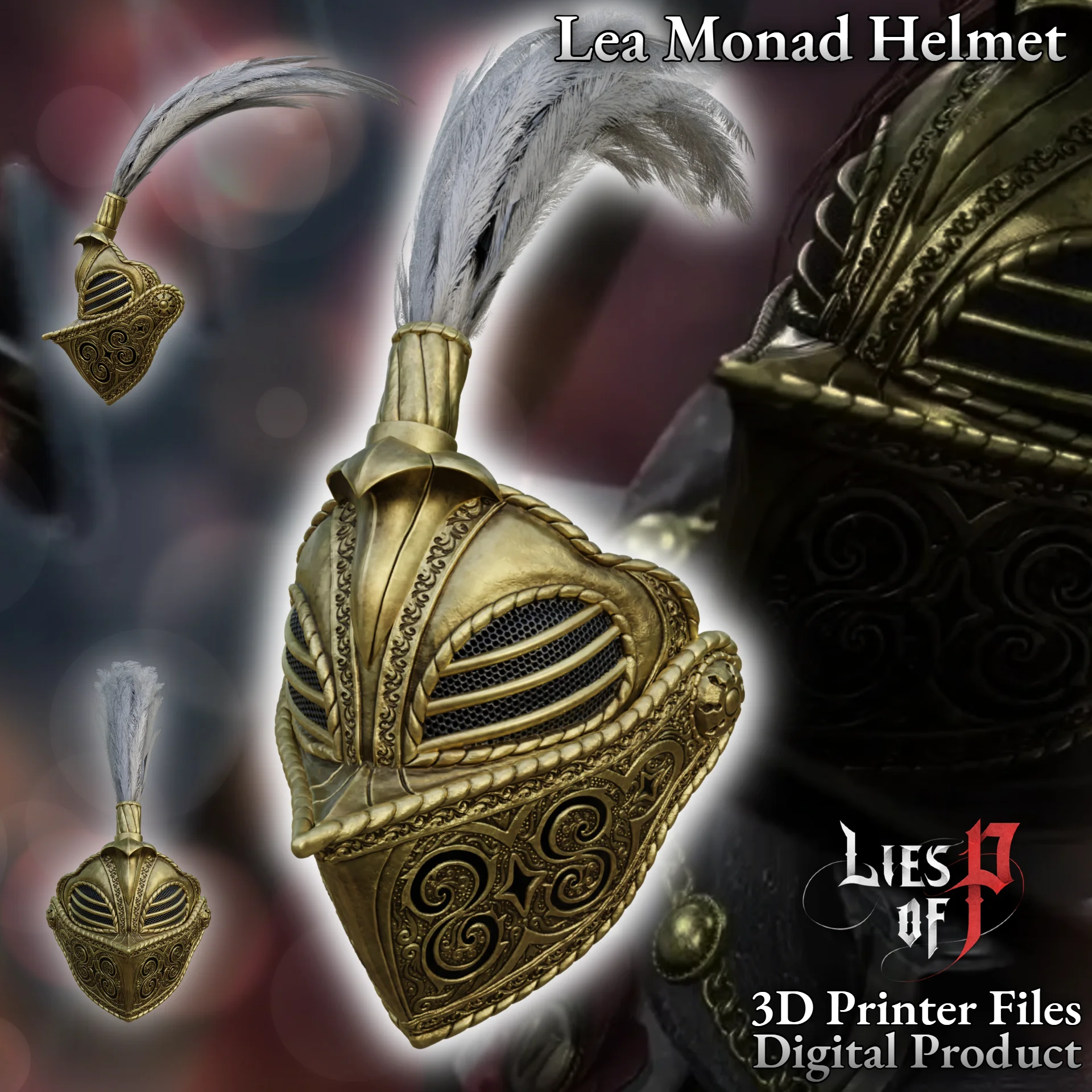 Lea Monad Cosplay Mask Helmet Lies of P 3d model