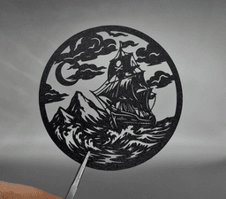 Pirate Ship Storm 2D Wall Art.3mf 3d model