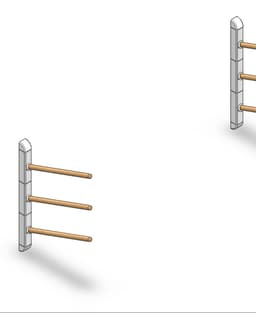 Modular board rack (surf, SUP, wing, ski and more) wall mounted 3d model