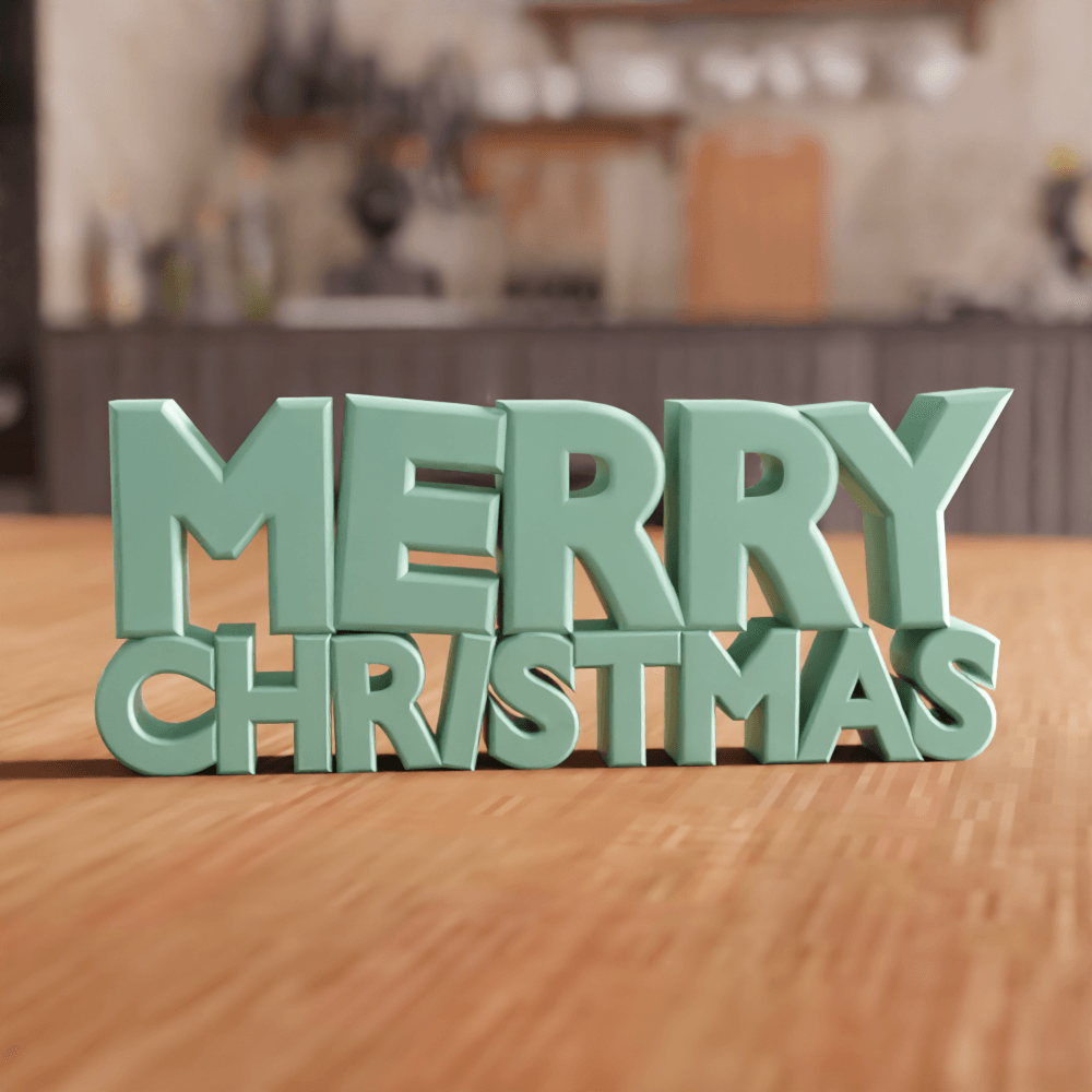 Merry Christmas Festive Desk Sign 3d model