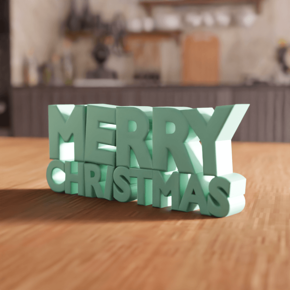 Merry Christmas Festive Desk Sign 3d model