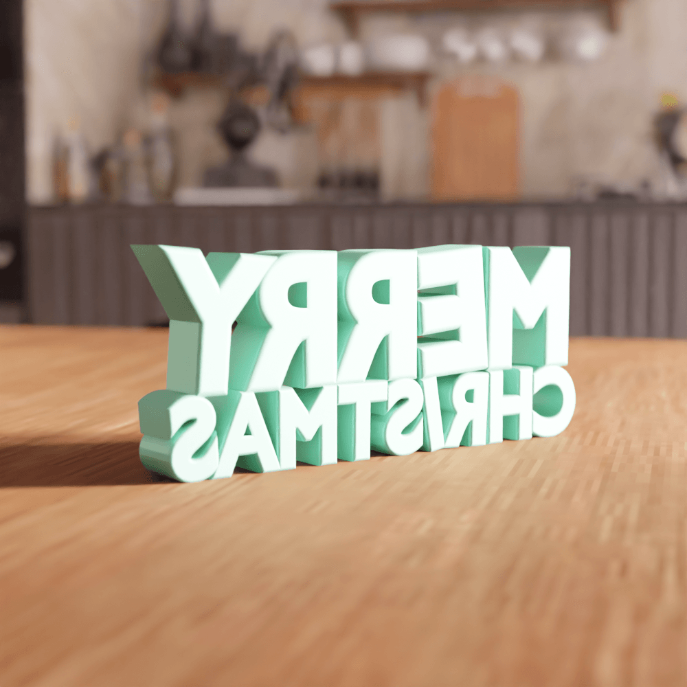 Merry Christmas Festive Desk Sign 3d model