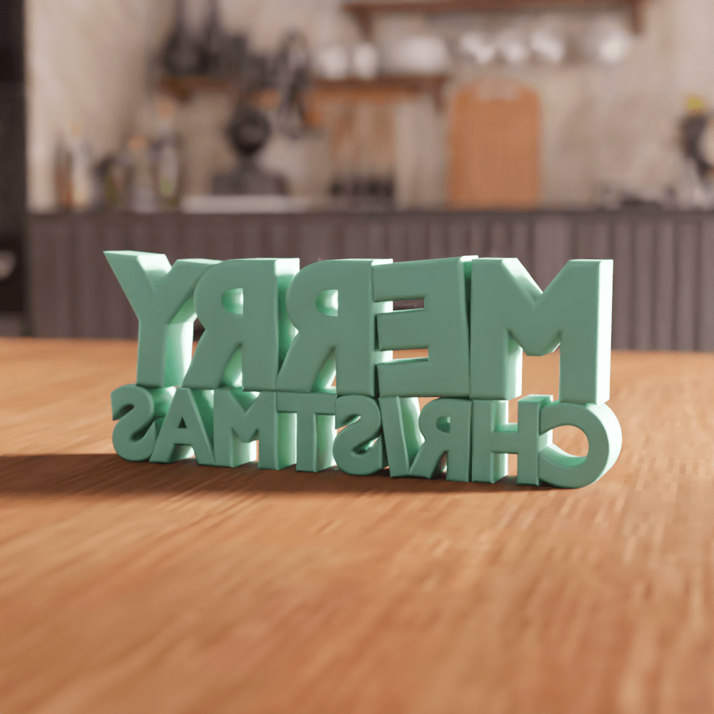 Merry Christmas Festive Desk Sign 3d model