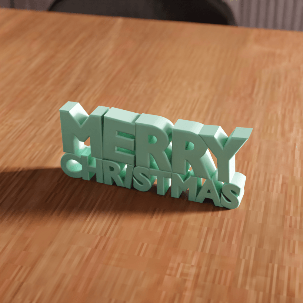 Merry Christmas Festive Desk Sign 3d model