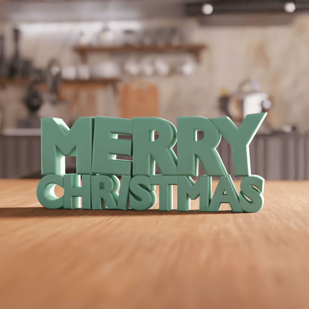 Merry Christmas Festive Desk Sign 3d model