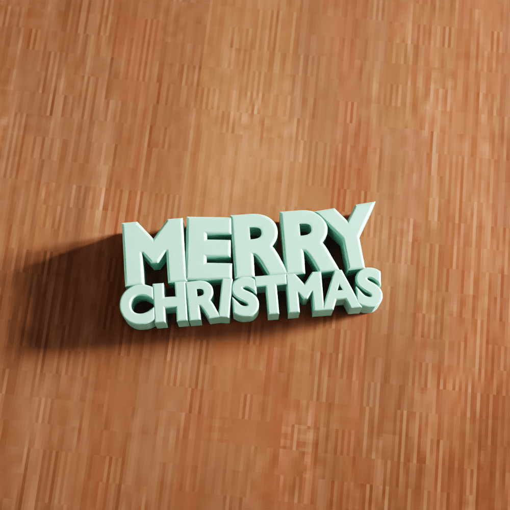 Merry Christmas Festive Desk Sign 3d model