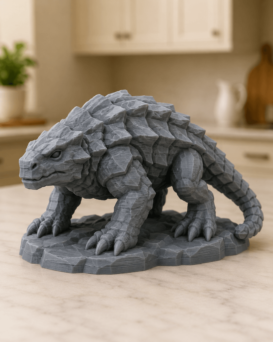 Stone Armored Lizard STL 3d model