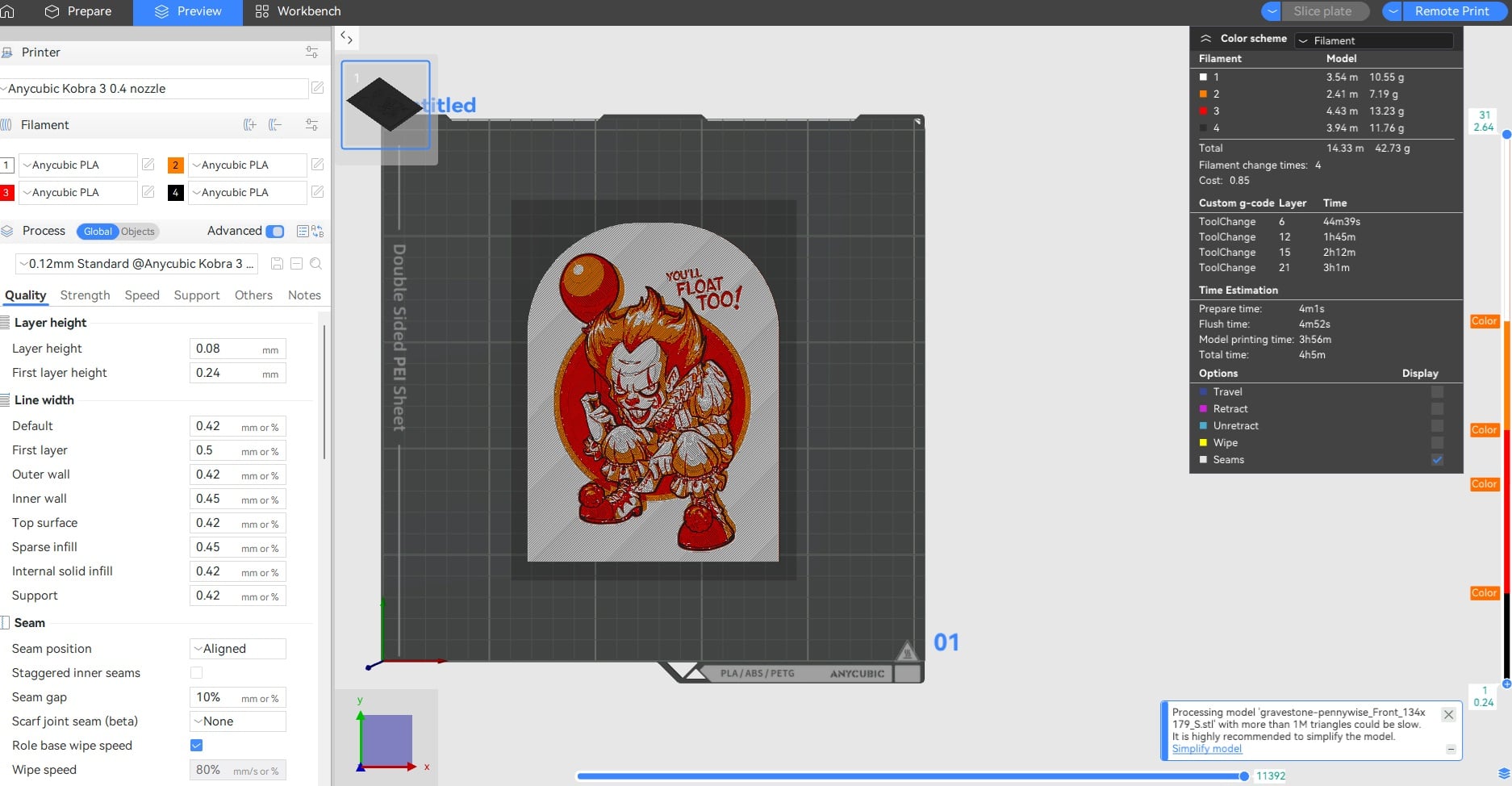 Gravestone Pennywise Halloween Decoration 3d model