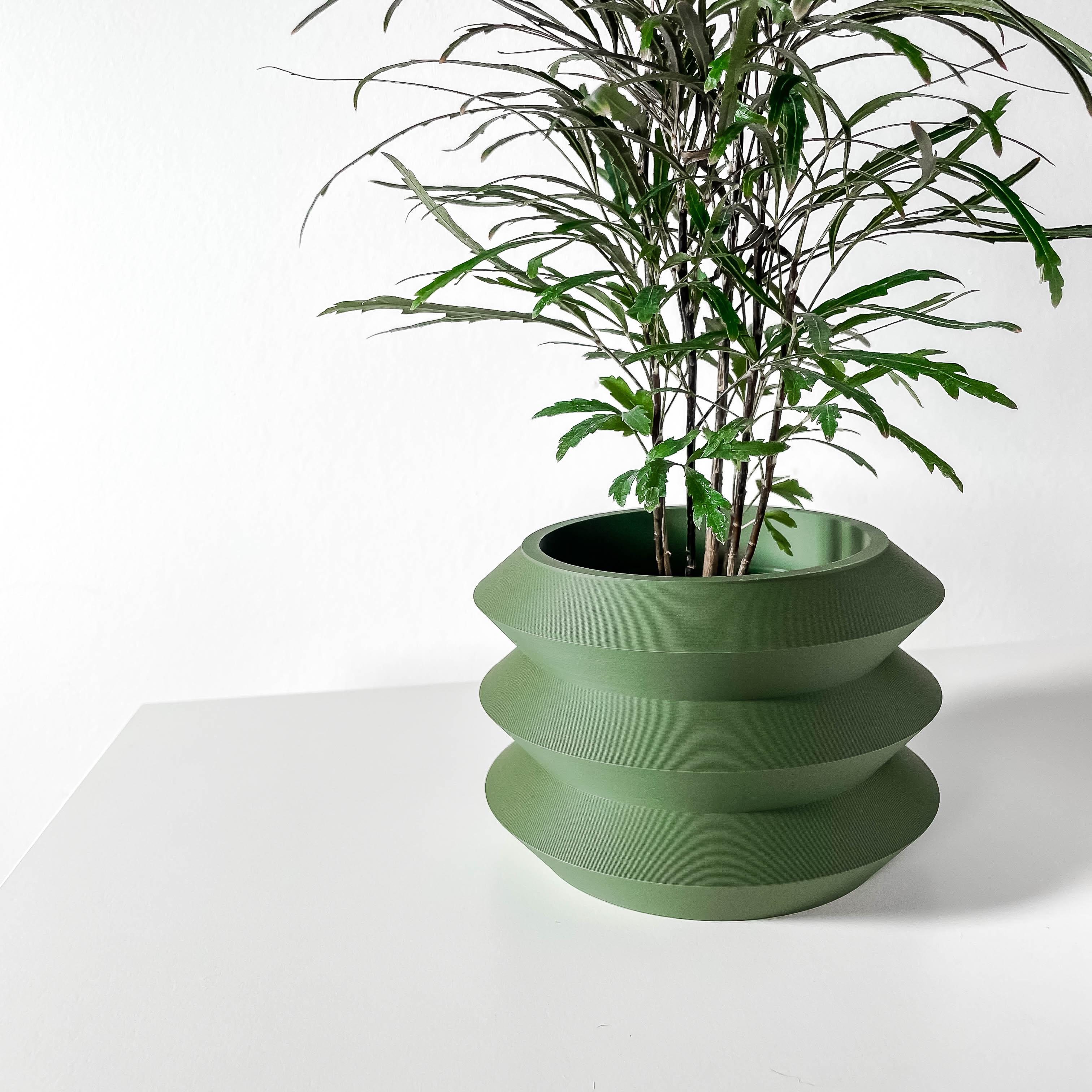 The Sima Planter Pot with Drainage Tray & Stand | Modern and Unique Home Decor for Plants 3d model